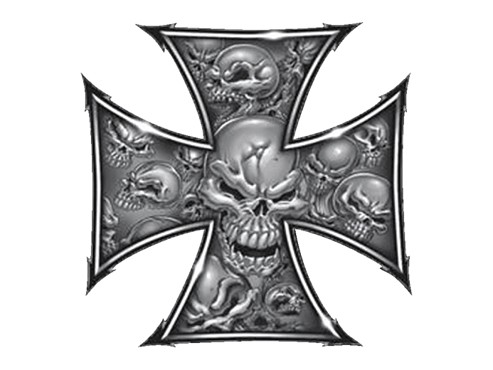 LETHAL THREAT Наклейка GRAY IRON CROSS 18in*18in