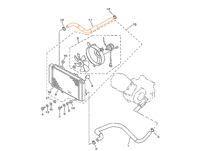 HISUN HS500ATV Трубка системы охлаждения 19002-107-0000