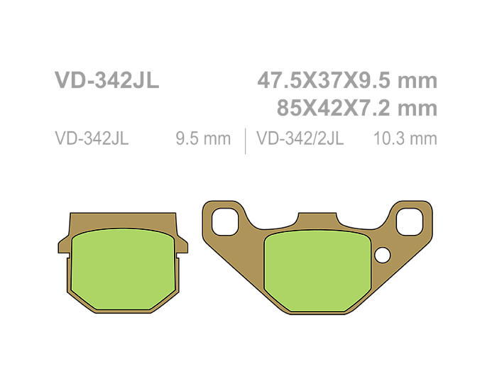 VESRAH Тормозные колодки VD-342JL