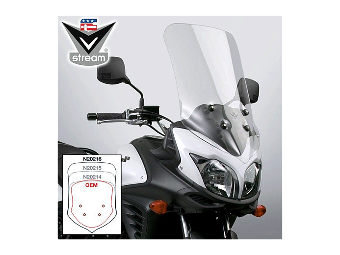 Ветровое стекло VSTREAM SUZUKI DL650 (12-) (65см) прозрачное
