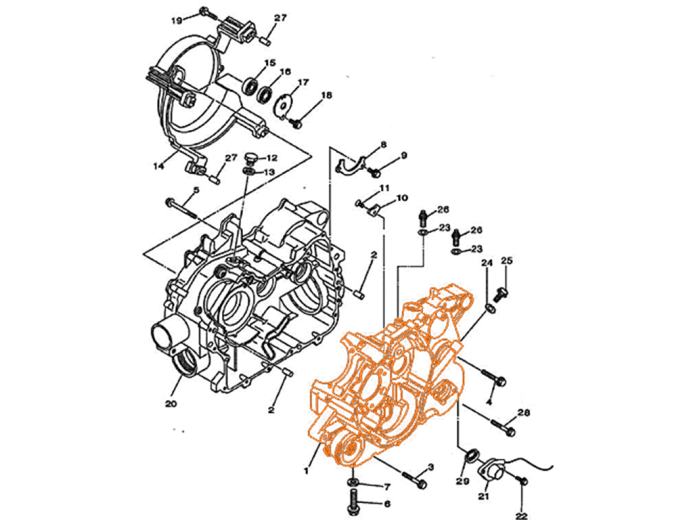 HISUN HS400ATV Left Crankcase Assy