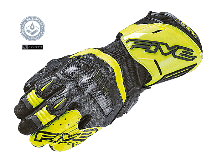 Мотоперчатки FIVE RFX WP black/fluoyellow 12/XXL