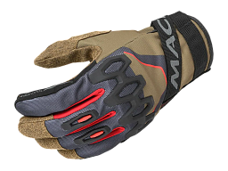 Мотоперчатки MACNA ZAIRON cеро-коричн/черно/красные L