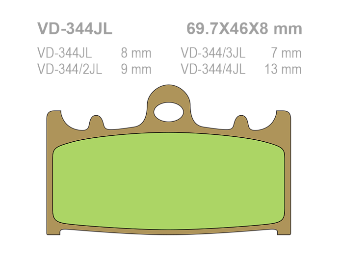 VESRAH Тормозные колодки VD-344JL