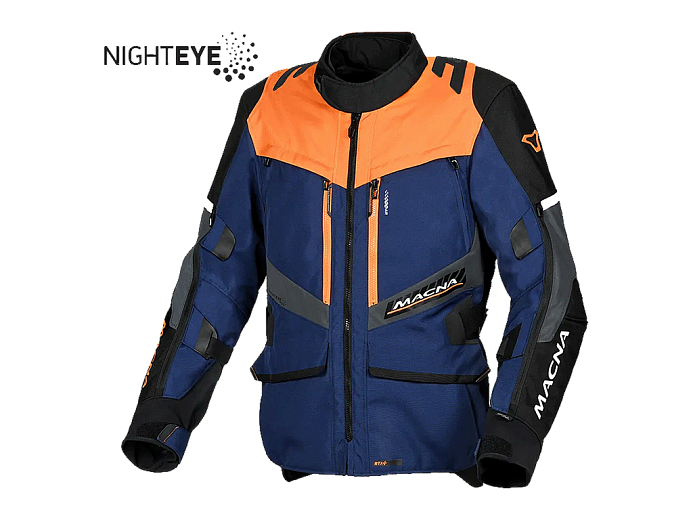 Мотокуртка MACNA DOMANE ткань синяя/оранжевая M