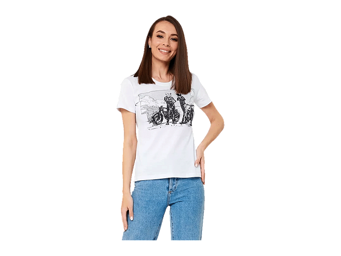 VolgaWear Футболка Caferacer communty женск.белая S