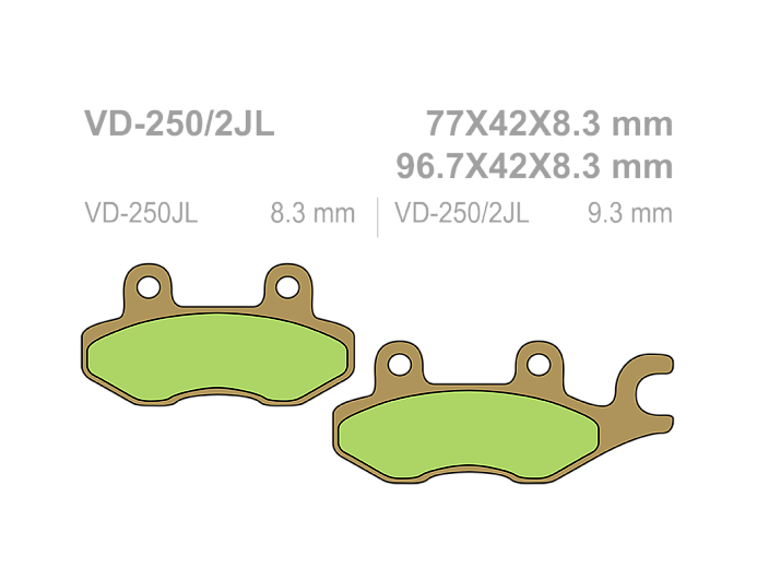 VESRAH Тормозные колодки VD-250/2JL