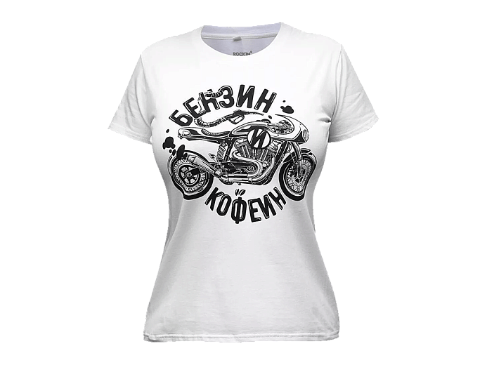 VolgaWear Футболка Бензин и кофеин женск.белая XS