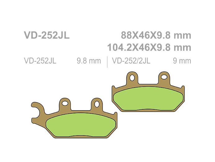 VESRAH Тормозные колодки VD-252JL