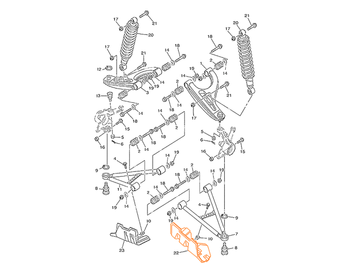 HISUN HS700ATV Защита переднего рычага(R) 82106-107-0000