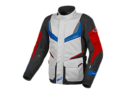 Мотокуртка MACNA RANCHER ткань светло серо-сине-красная L