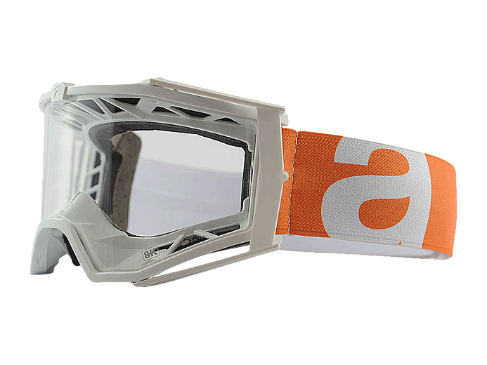 Очки кроссовые ARIETE 8K ARI 13-1 бело-оранжевые