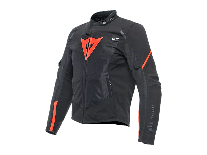 Мотокуртка ткань DAINESE SMART JACKET LS SPORT 628 BLACK/FLUO-RED 50