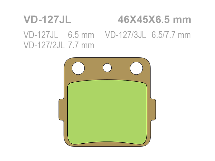 VESRAH Тормозные колодки VD-127JL