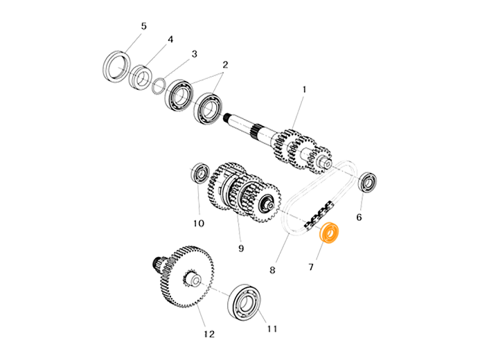 HISUN HS500ATV-2 Подшипник кпп 93706-2020-0000