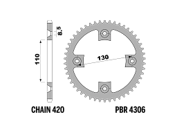 PBR Звезда задняя    4306-56   (алюм)