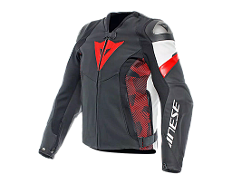 Мотокуртка кожаная DAINESE AVRO 5 A77 BLACK/RED-LAVA/WHITE 54