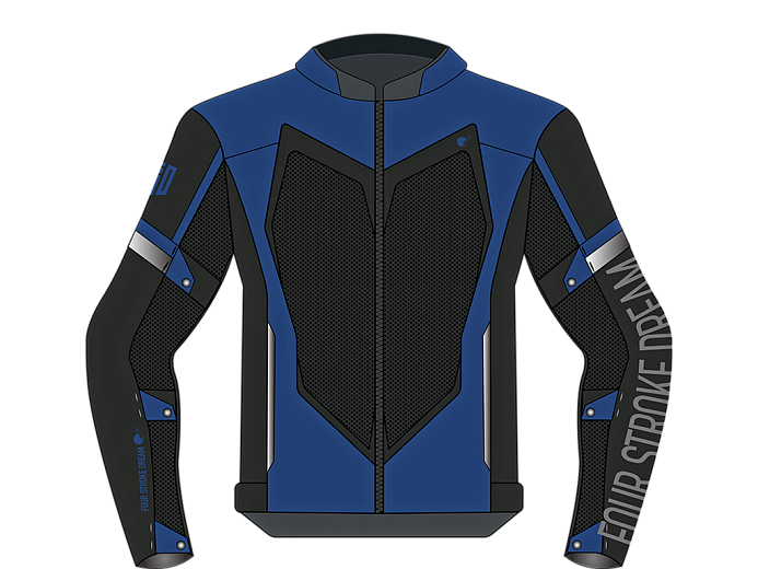 Мотокуртка ткань FSD JANO black/blue/grey L
