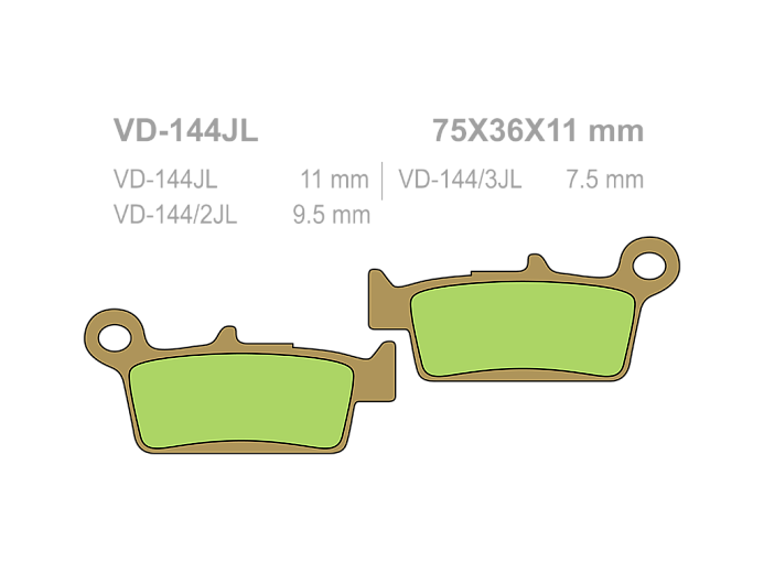 VESRAH Тормозные колодки VD 144/2