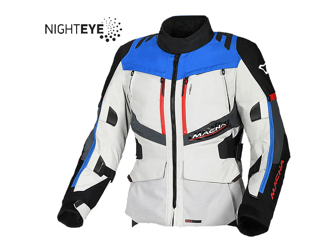 Мотокуртка MACNA DOMANE женская ткань светлосерая/синяя S
