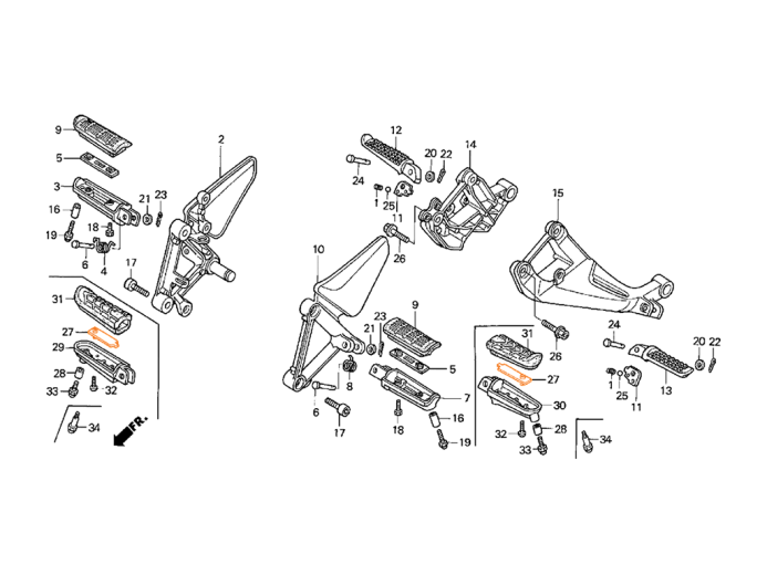 HONDA Монтажная пластина подножки 50609-MBW-000