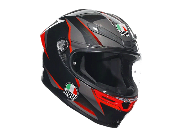 Мотошлем AGV K-6 E2206 SLASHCUT BLACK/GRAY/RED XL