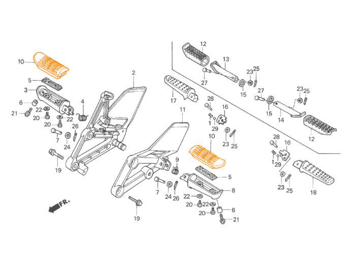 HONDA Резинка подножки 50661-MV9-000