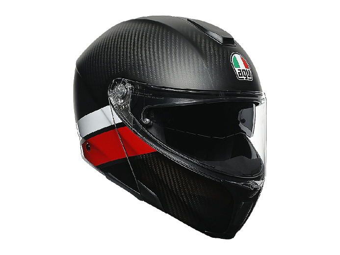 Мотошлем AGV SPORTMODULAR LAYER CARBON/RED/WHITE XS