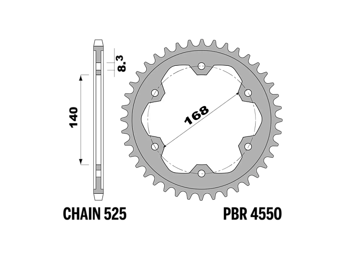 PBR Звезда задняя    4550-47   (сталь) 