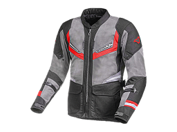 Мотокуртка MACNA AEROCON ткань темно-серая с красной полоской L