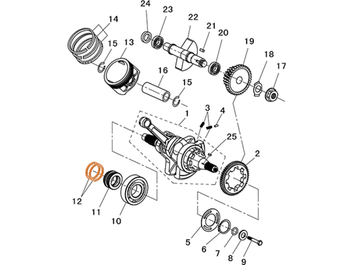 HISUN HS400UTV Кольцо уплотнит.коленвала, сталь 13402-003-0000