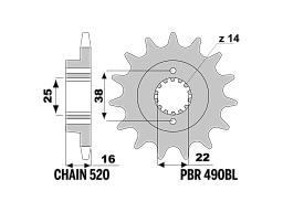 PBR Звезда передняя 490BL-15