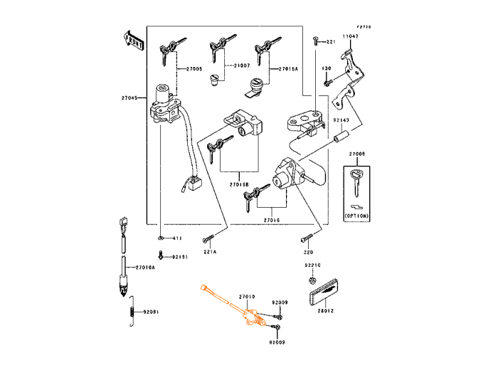 KAWASAKI Датчик подножки 27010-1226