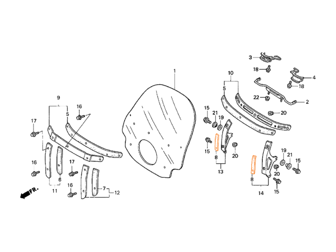 HONDA GL1500 Прокладка резиновая под стекло 64524-MZ0-700