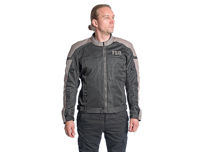 Мотокуртка ткань FSD JADE black/khakhi L