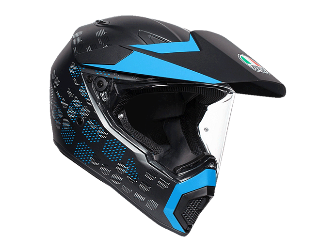 Мотошлем AGV AX9 ANTARTICA MATT BLACK/CYAN MS