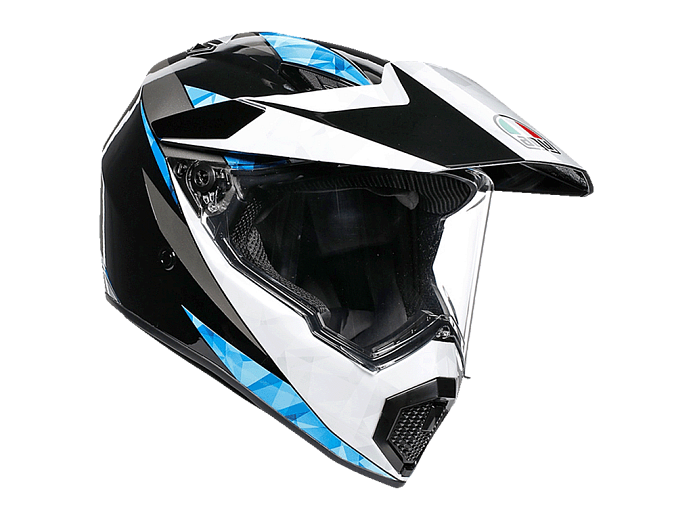 Мотошлем AGV AX9 NORTH BLACK/WHITE/CYAN MS