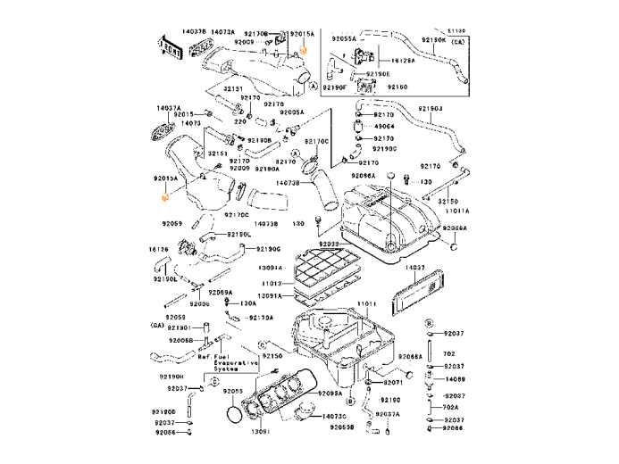 KAWASAKI Крепеж гайка фары 92015-1788