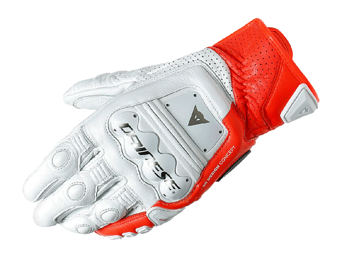 Мотоперчатки DAINESE 4-STROKE 2 654 WHITE/FLUO-RED XXL