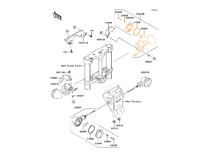 KAWASAKI VN900 Поворотник правый передний 23037-0099