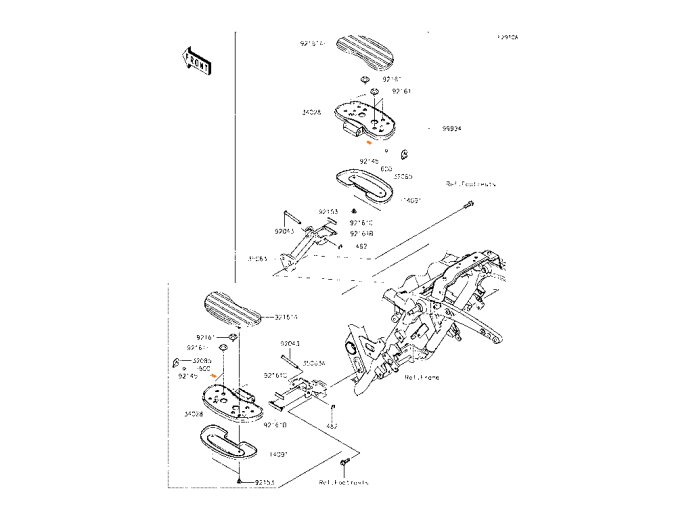 KAWASAKI Пружина подножки 92145-1319