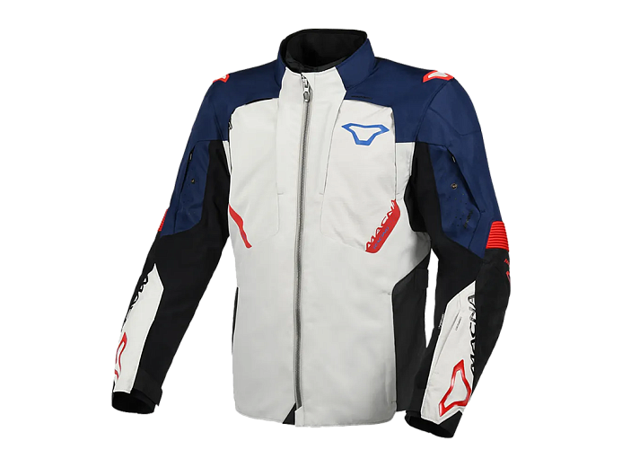 Мотокуртка MACNA NOTCH светло-серо/сине/красная L