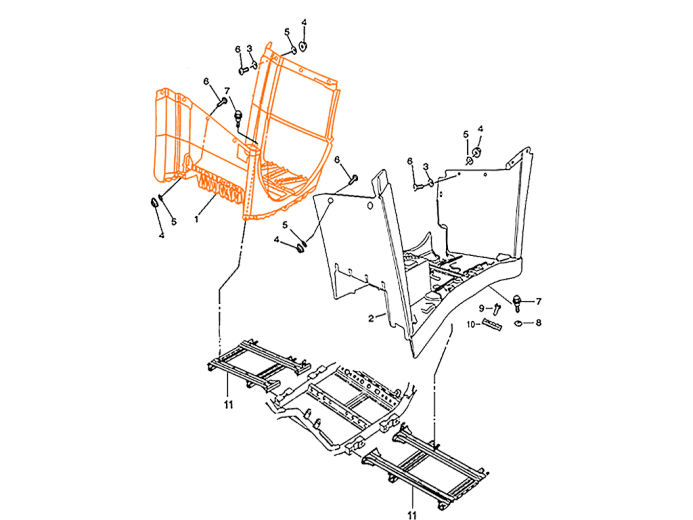 HISUN HS700ATV Пластик левой подножки (TypeB)