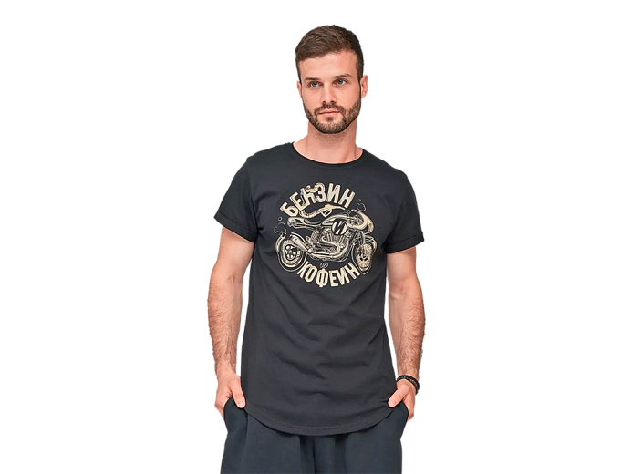 VolgaWear Футболка Бензин и кофеин черная M