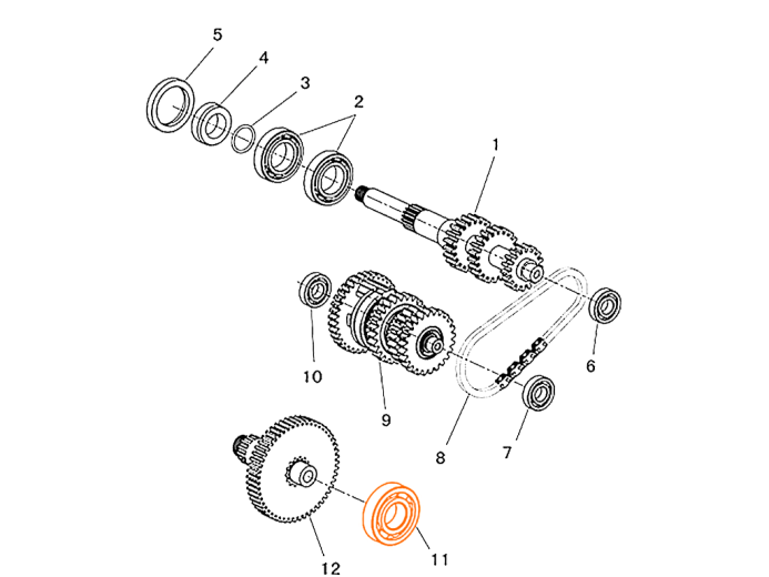 HISUN HS500ATV-2 Подшипник КПП 6303