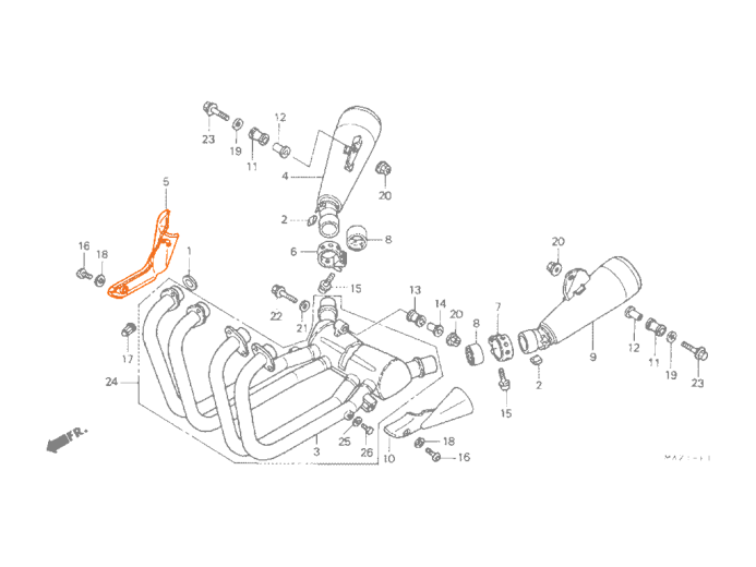 HONDA Х4 97-99 Накладка глушителя  18315-MAZ-004