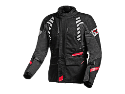 Мотокуртка MACNA ULTIMAX ткань черная с красными полосками L