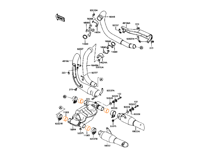 KAWASAKI Проставка глушителя 11009-1666