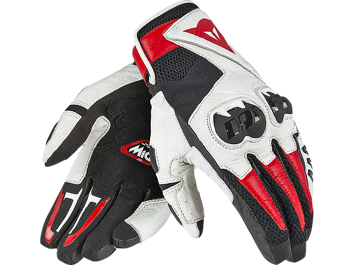 Мотоперчатки DAINESE MIG C2 UNISEX A66 BLACK/WHITE/LAVA-RED XXL