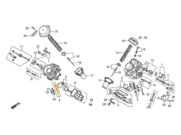 HONDA Клапан, комплект 16011-MZ8-B40